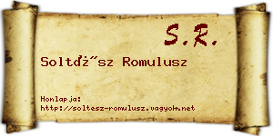Soltész Romulusz névjegykártya